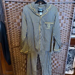 Pottery Barn Teen Blue and Yellow Striped Pajama Set
